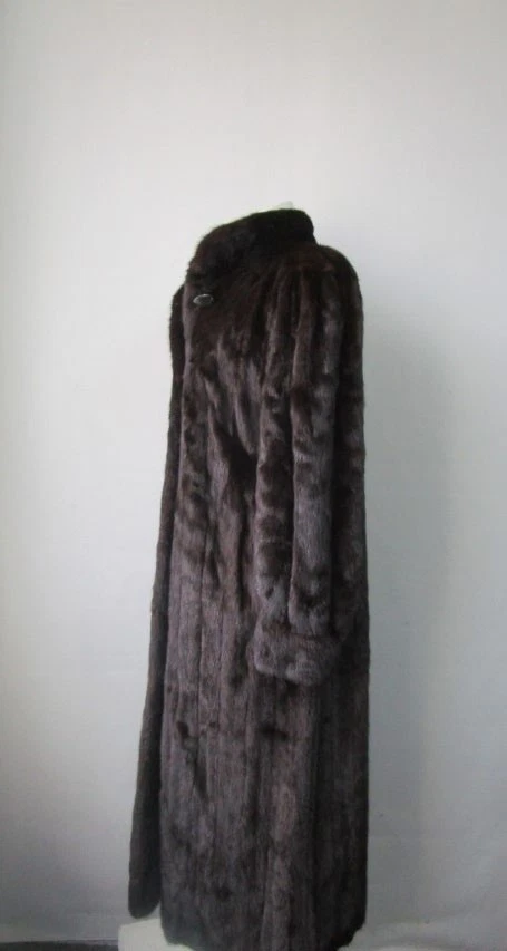 Dark Ranch Mink Fur Coat Jacket SUPERB Women's 10 - Image 4