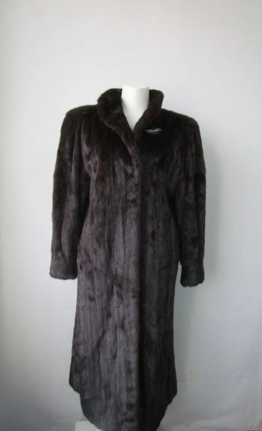 Dark Ranch Mink Fur Coat Jacket SUPERB Women's 10 - Image 3