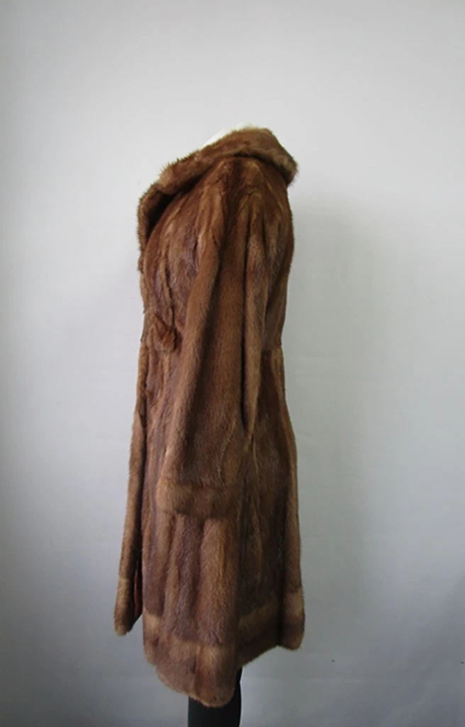 Dark Pastel Mink Fur Coat MINT Petites Women's XXS 2 - Image 3