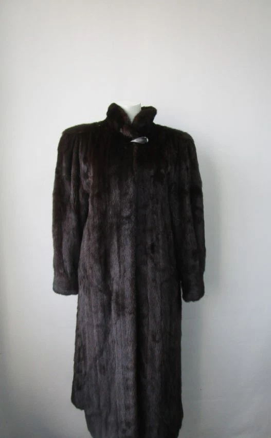 Dark Ranch Mink Fur Coat Jacket SUPERB Women's 10 - Image 2