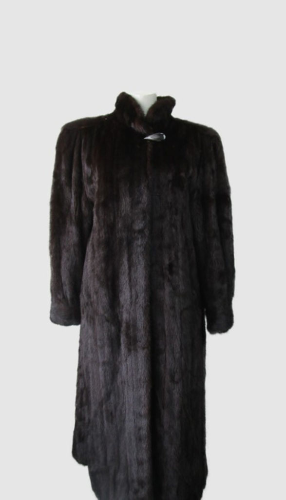 Dark Ranch Mink Fur Coat Jacket SUPERB Women's 10