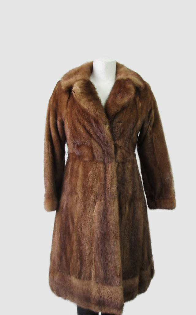 Dark Pastel Mink Fur Coat MINT Petites Women's XXS 2