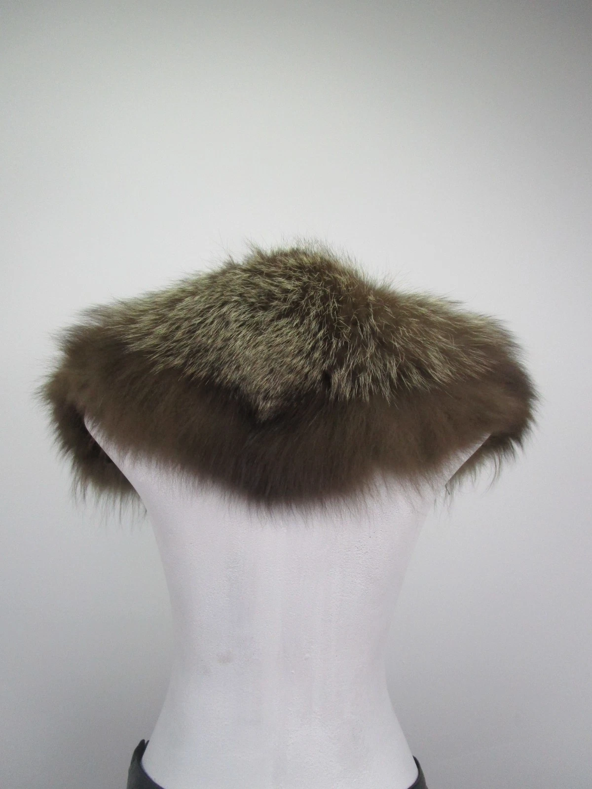 Women's Silver Fox Fur Collar Coat Raincoat MINT - Image 3