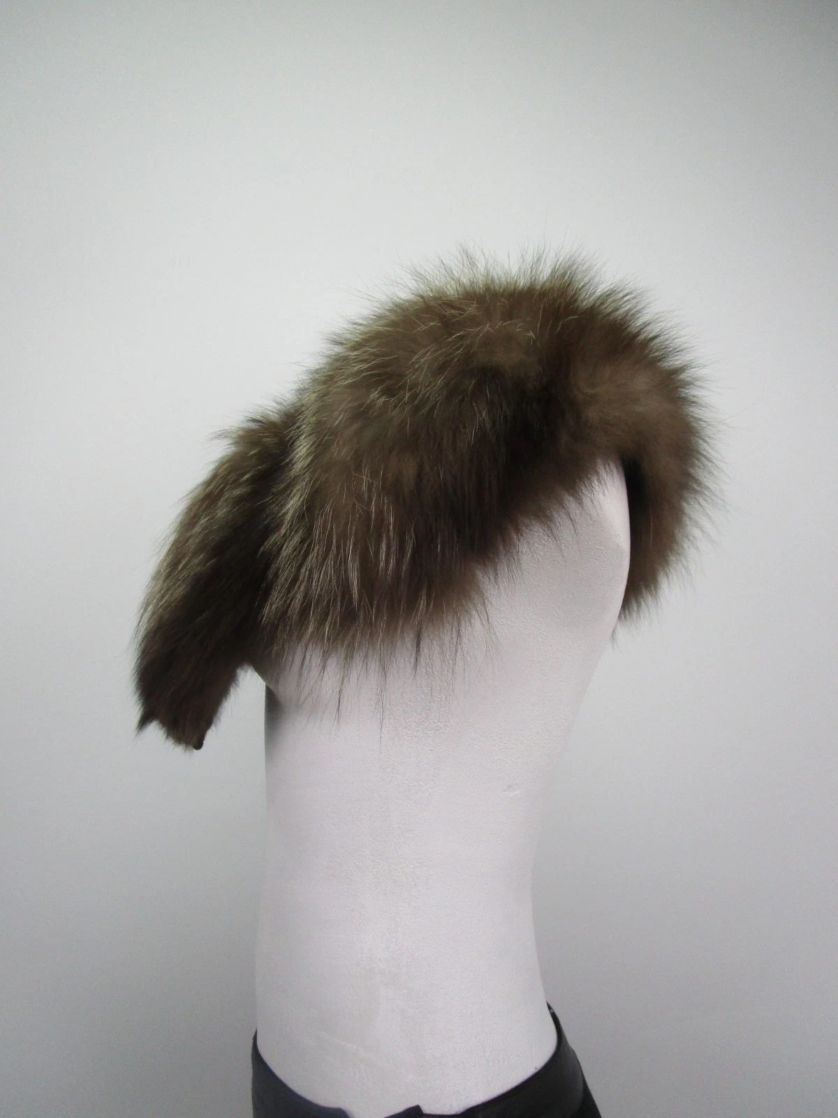 Women's Silver Fox Fur Collar Coat Raincoat MINT - Image 2