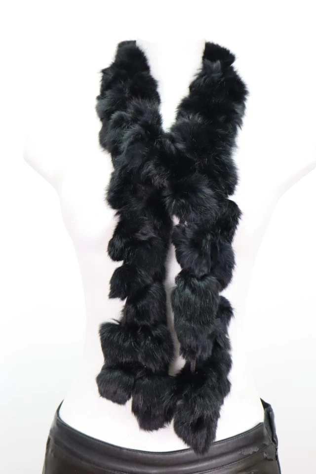 Women's Black Rabbit Fur Scarf Shawl Wrap Neck Warmer MINT