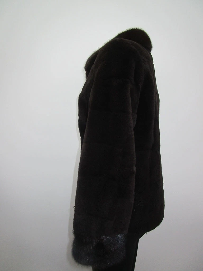New Sheared Raccoon Mink Fur Jacket Coat Women's 2/4 - Image 3