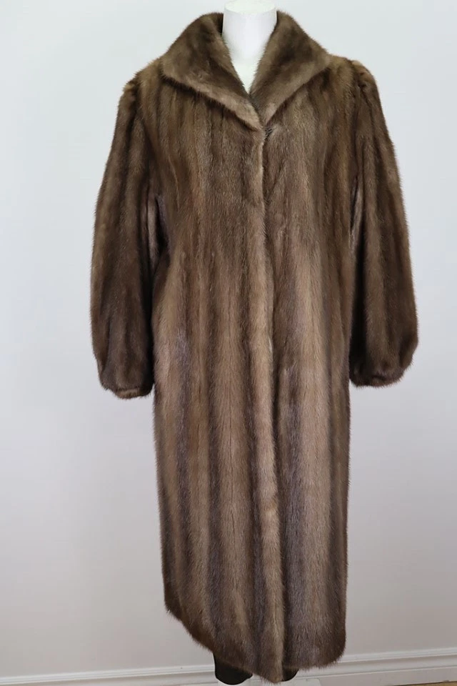 Women's Sz 12 Natural Lutetia Mink Fur Coat Mint Woman - Image 2