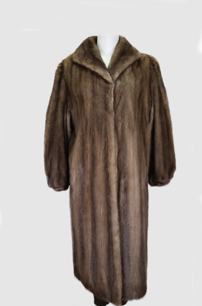 Women's Sz 12 Natural Lutetia Mink Fur Coat Mint Woman