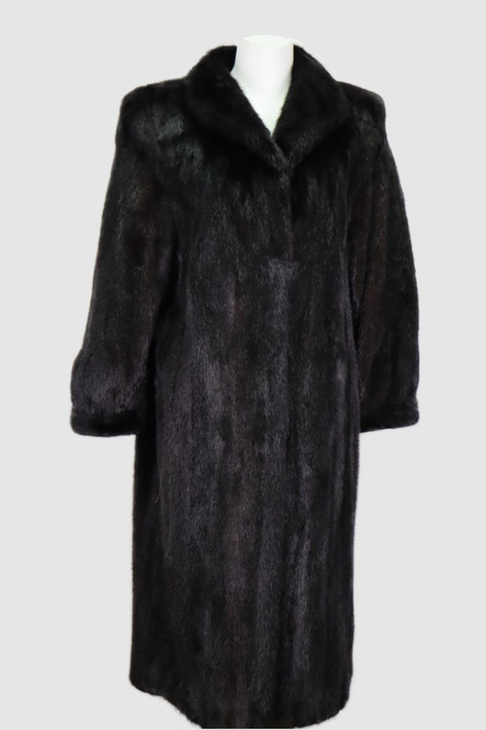 Natural Black Mink Fur Coat Jacket MINT+ Women's 10