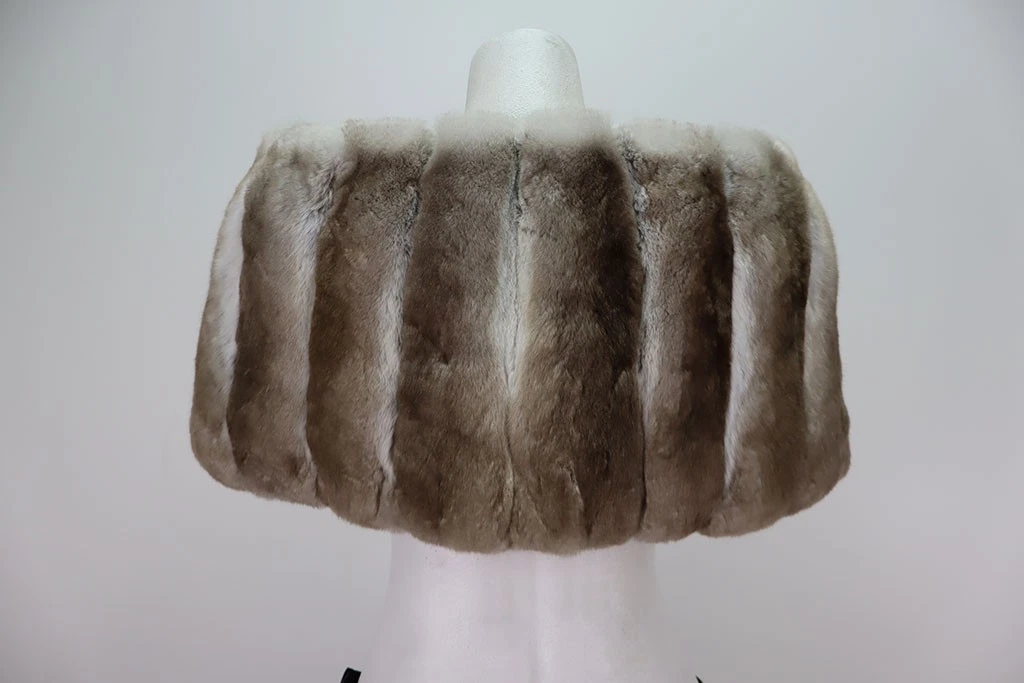 New Chinchilla Fur Cape Shawl Stole Wrap Wedding - Image 3