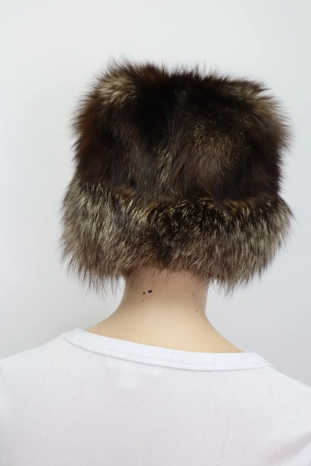 Women's Sz 22" Silver Fox Fur Hat MINT+ - Image 5