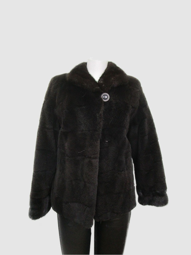 New Sheared Raccoon Mink Fur Jacket Coat Women's 2/4