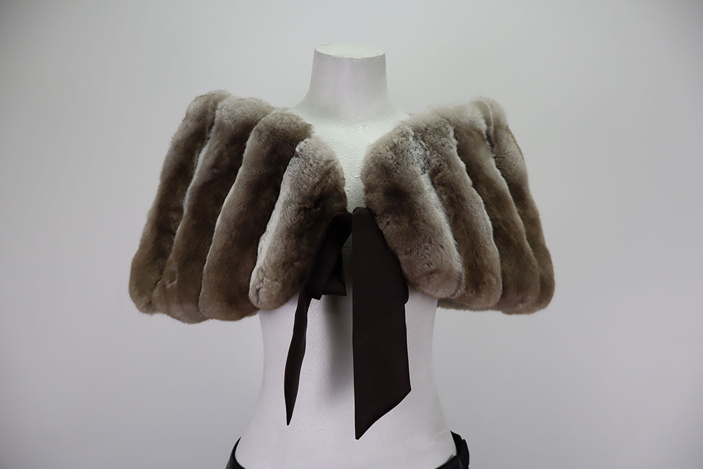 New Chinchilla Fur Cape Shawl Stole Wrap Wedding - Image 4