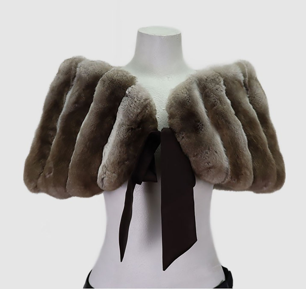 New Chinchilla Fur Cape Shawl Stole Wrap Wedding