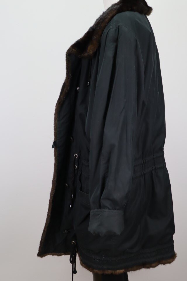 MINT Raincoat Parka Jacket Mink Fur Lining Women's XL - Image 6