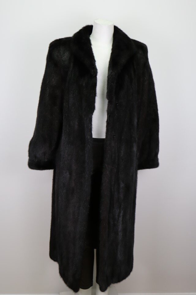 Natural Black Mink Fur Coat Jacket MINT+ Women's 10 - Image 2