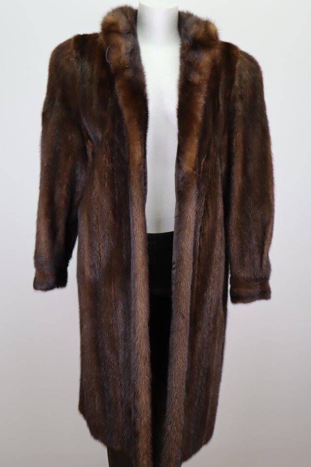 Dark Pastel Mink Fur Coat MINT Demi-Buff Women's 8 - Image 3