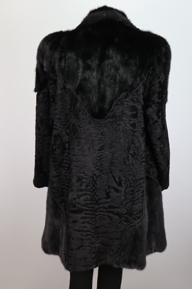 Black Swakara Mink Fur Coat Jacket MINT+ Women's 10 - Image 4