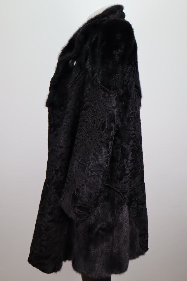 Black Swakara Mink Fur Coat Jacket MINT+ Women's 10 - Image 5