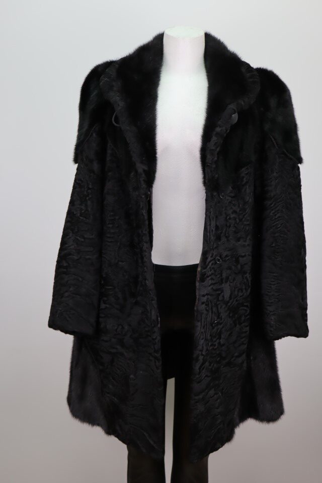Black Swakara Mink Fur Coat Jacket MINT+ Women's 10 - Image 3