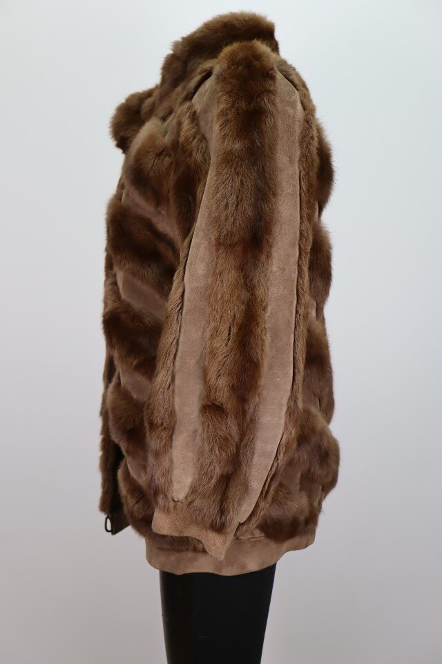 Women's Squirrel Fur Suede Jacket Coat Mint Sz 6 - Image 4