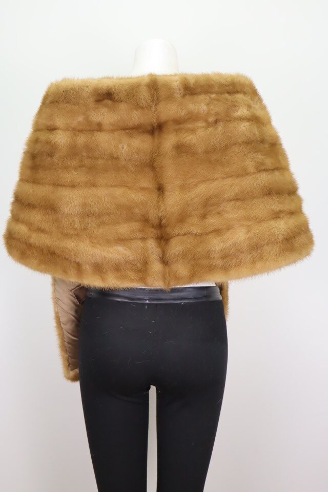 Women's MINT Pastel Mink Fur Shawl Stole Wrap Cape WEDDING Sz XL - Image 3