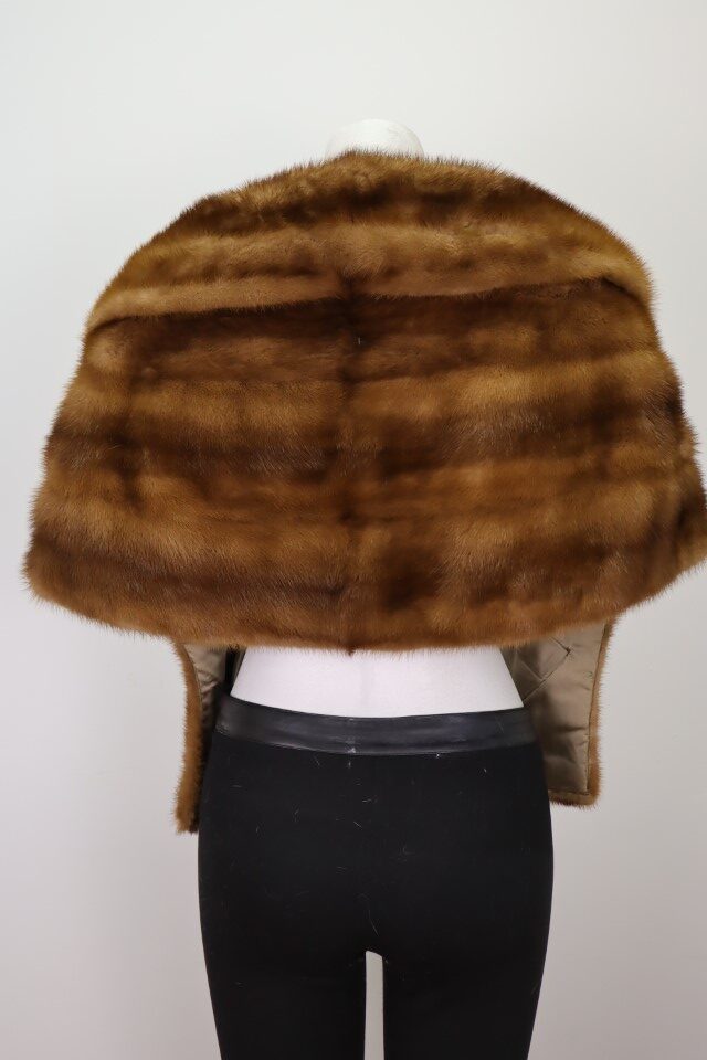 Women's MINT Mink Fur Shawl Stole Wrap Cape WEDDING Woman - Image 3