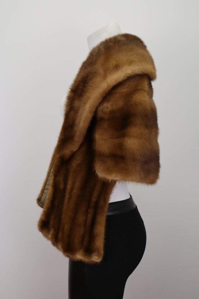 Women's MINT Mink Fur Shawl Stole Wrap Cape WEDDING Woman - Image 4