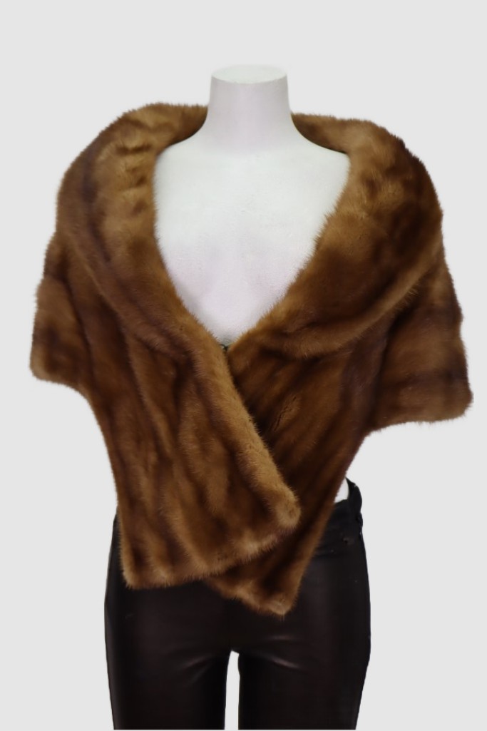 Women's MINT Mink Fur Shawl Stole Wrap Cape WEDDING Woman