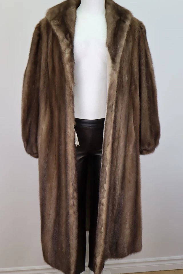 Women's Sz 12 Natural Lutetia Mink Fur Coat Mint Woman - Image 3