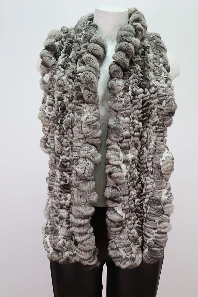 Women's Brand New Chinchilla Fur Scarf Knitted - Image 2