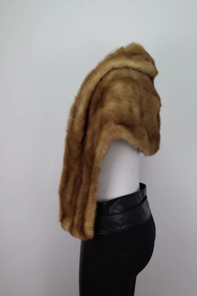 Women's Mink Fur Stole Cape Wrap Shawl with Pockets MINT WEDDING - Image 2
