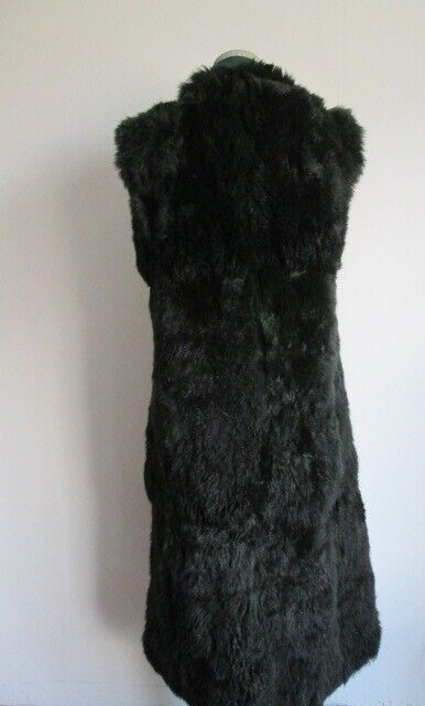 Women's Sz 10 Green Opossum Fur Vest Lining Superb Raincoat Coat - Image 3