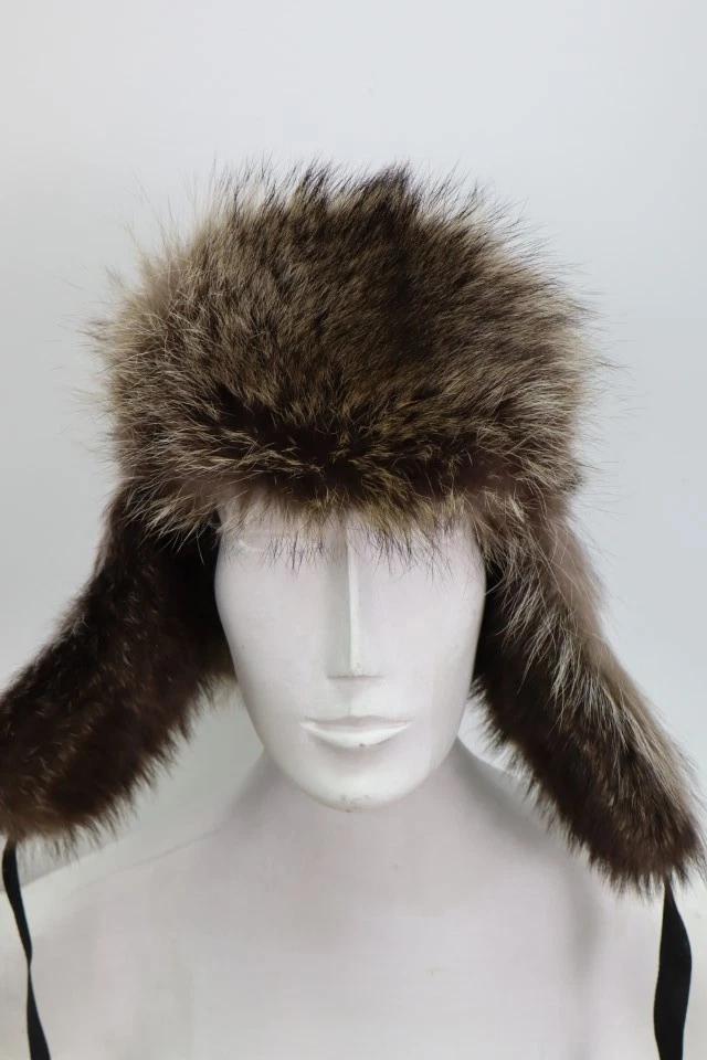 Men's MINT Raccoon Fur Frontier Hat Men Man - Image 3