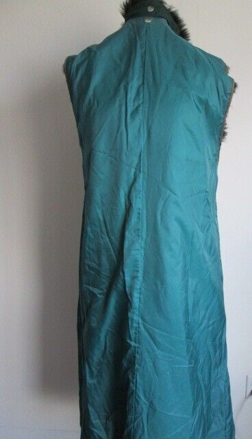 Women's Sz 10 Green Opossum Fur Vest Lining Superb Raincoat Coat - Image 5
