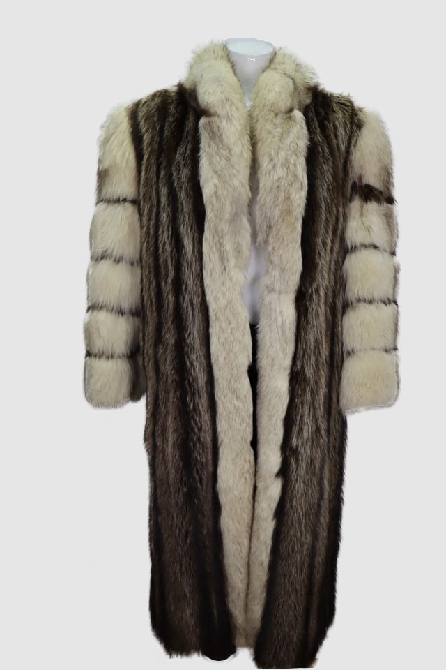 Raccoon Fox Fur Coat Jacket Woman Women's Sz 10 MINT