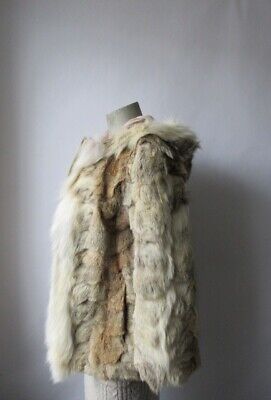 Women's Sz 4 Coyote Fur Coat Jacket Fox Hood Mint+ - Image 3