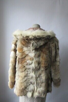 Women's Sz 4 Coyote Fur Coat Jacket Fox Hood Mint+ - Image 4