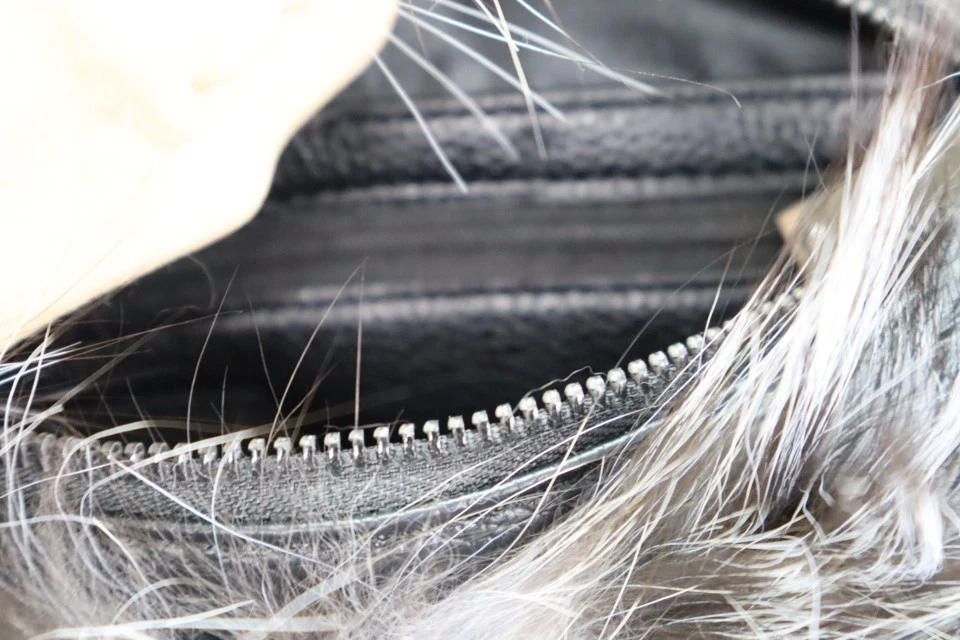 Women's New Silver Fox Fur Purse Crossbody Hand Muff - Image 4