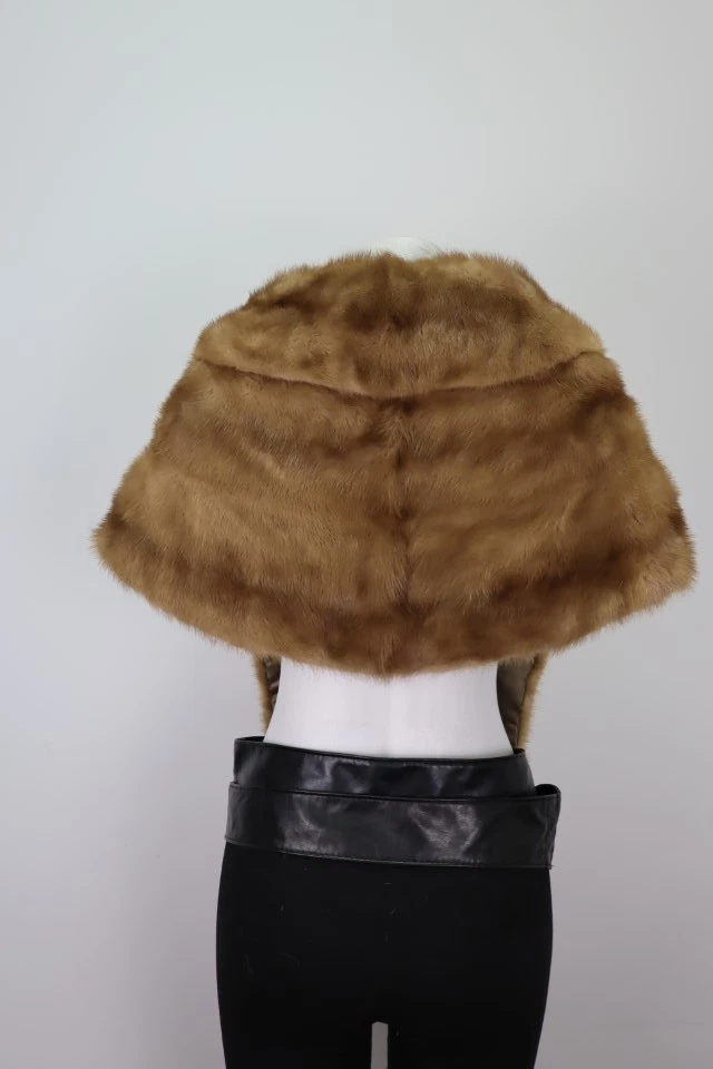 Women's Mink Fur Stole Cape Wrap Shawl MINT WEDDING - Image 4
