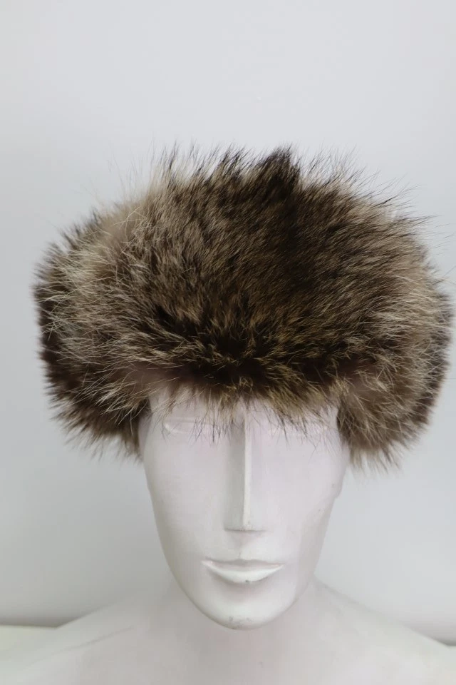 Men's MINT Raccoon Fur Frontier Hat Men Man - Image 2