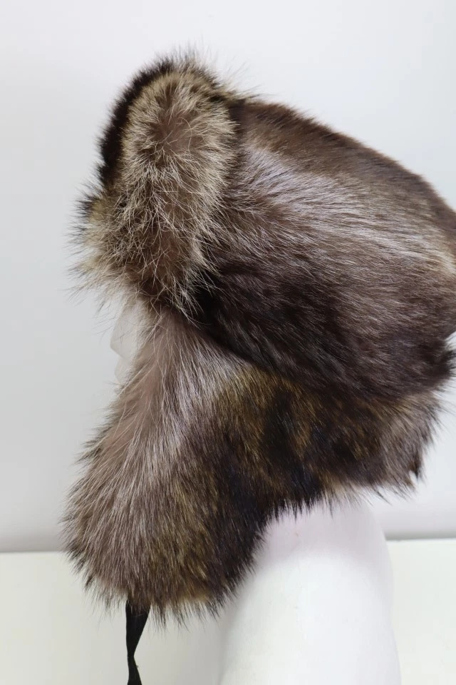 Men's MINT Raccoon Fur Frontier Hat Men Man - Image 6