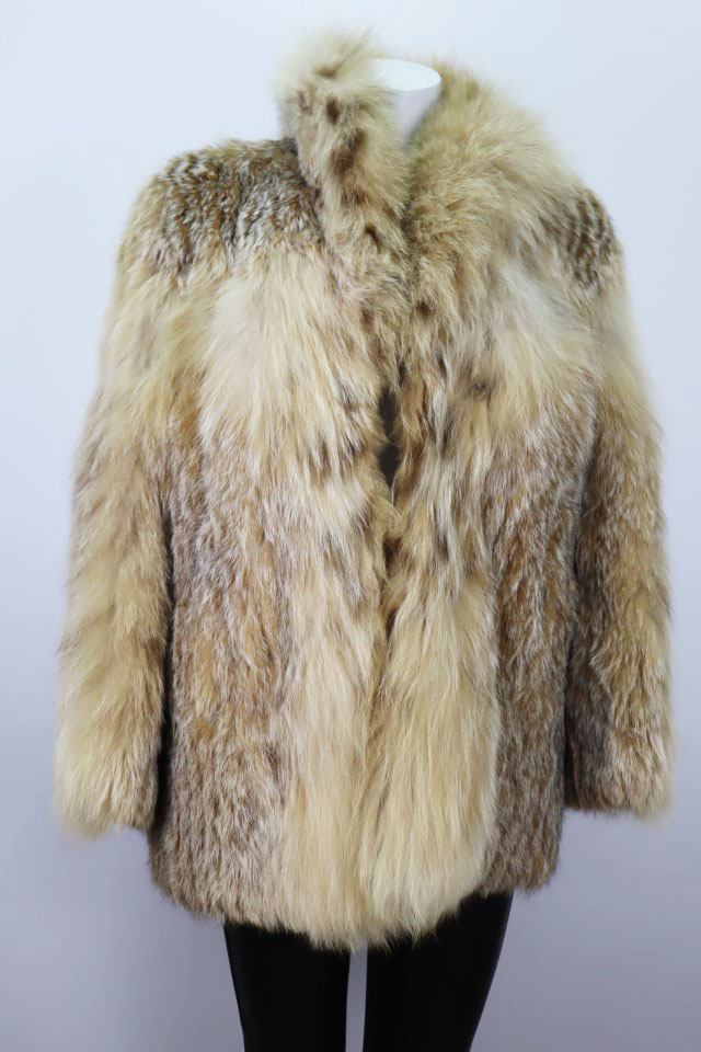 Women's Sz S 6 Canadian Lynx Fur Jacket Coat MINT - Image 3