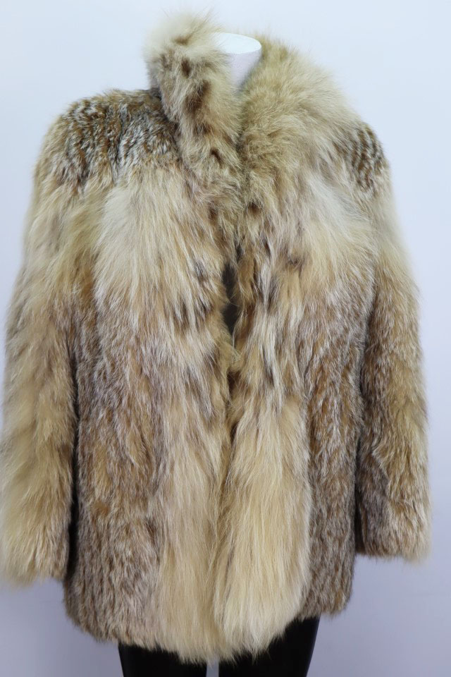 Women's Sz S 6 Canadian Lynx Fur Jacket Coat MINT