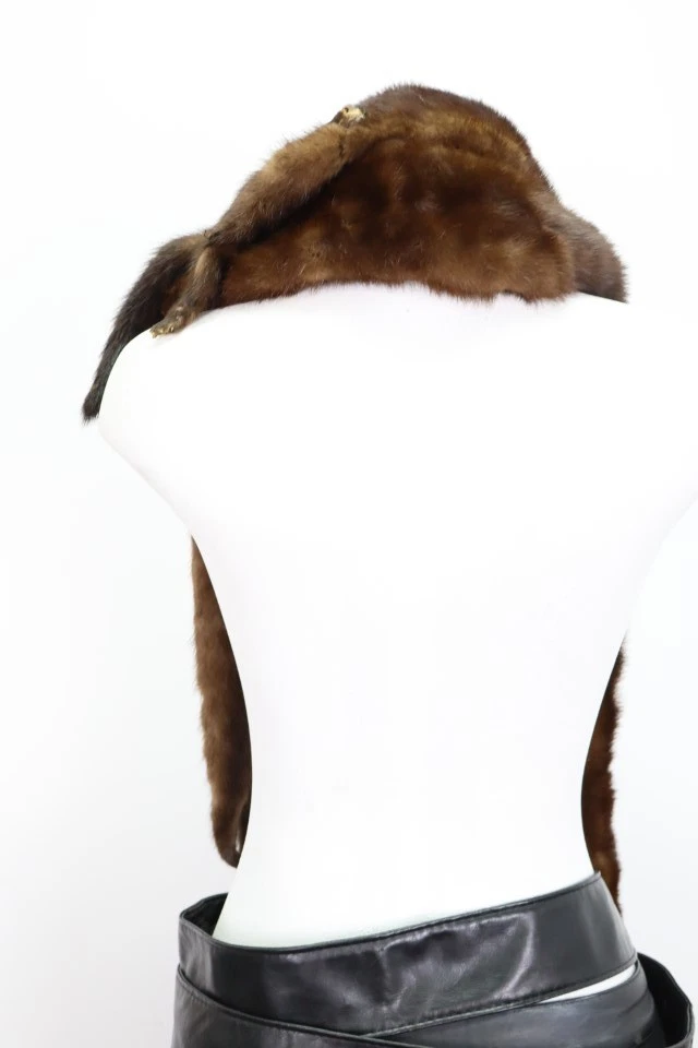 Women's 3 Mink Fur Pelts Stole Wrap Cape MINT Wedding Vintage - Image 5