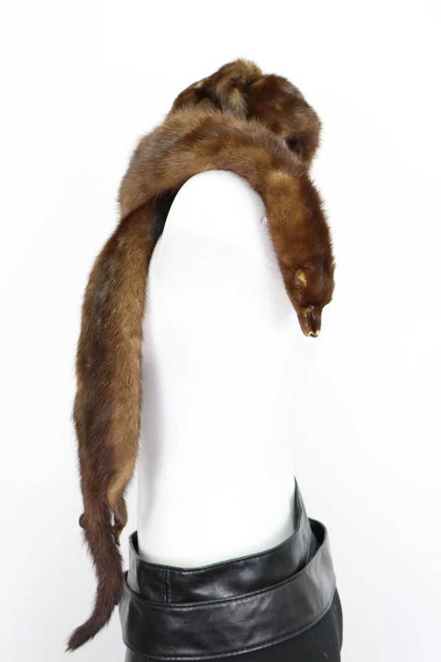 Women's 3 Mink Fur Pelts Stole Wrap Cape MINT Wedding Vintage - Image 4