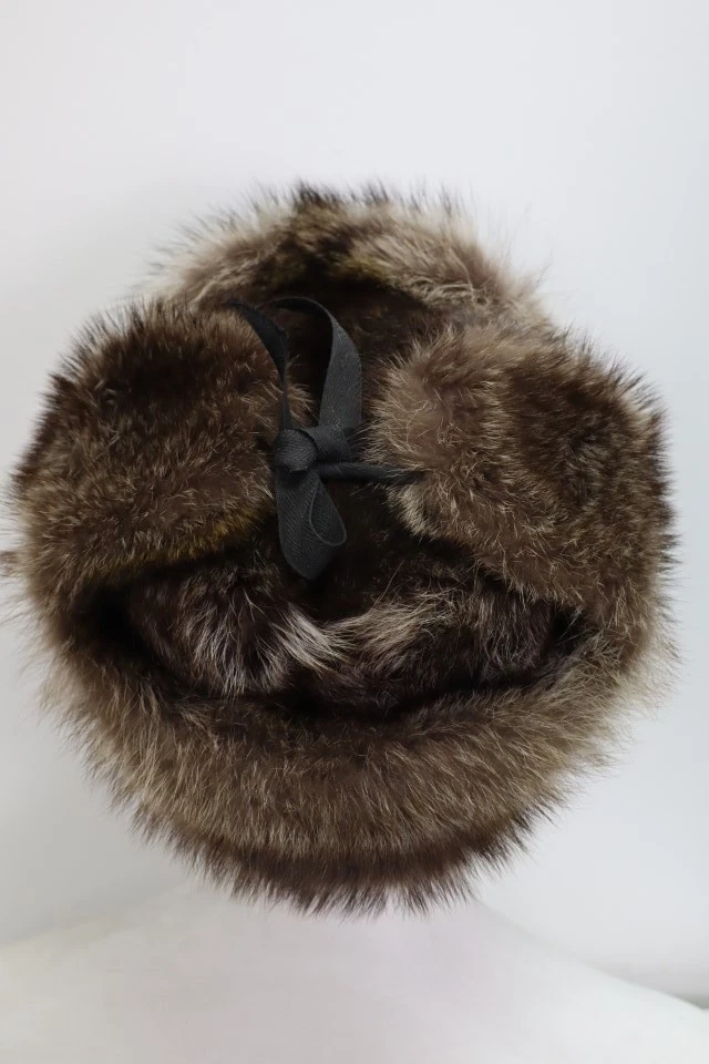 Men's MINT Raccoon Fur Frontier Hat Men Man - Image 4