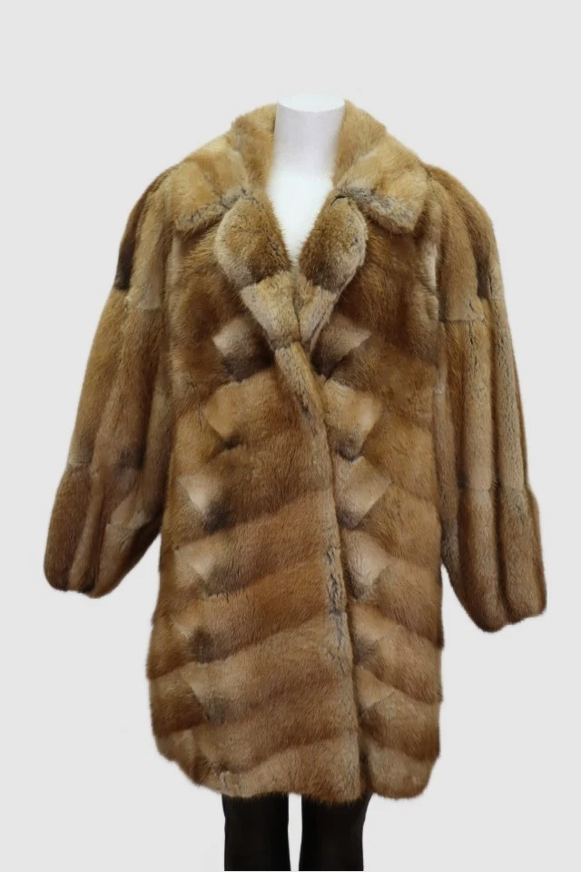 Women's Sz 12 Muskrat Fur Coat Jacket MINT+ Woman
