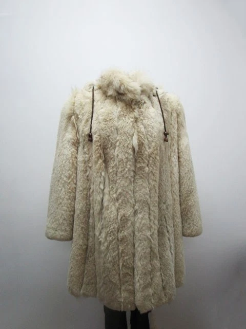 Mint+ Sheared Fox Fur Coat Jacket Hood Women's 14 L - Image 4