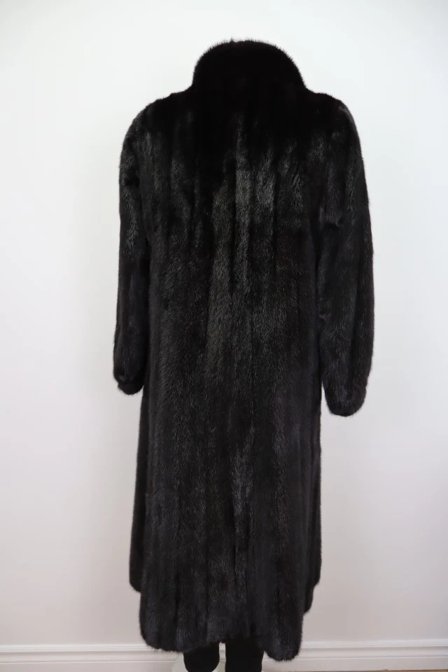 Women's Sz 4 Natural Black Mink Fur Coat MINT+ - Image 3
